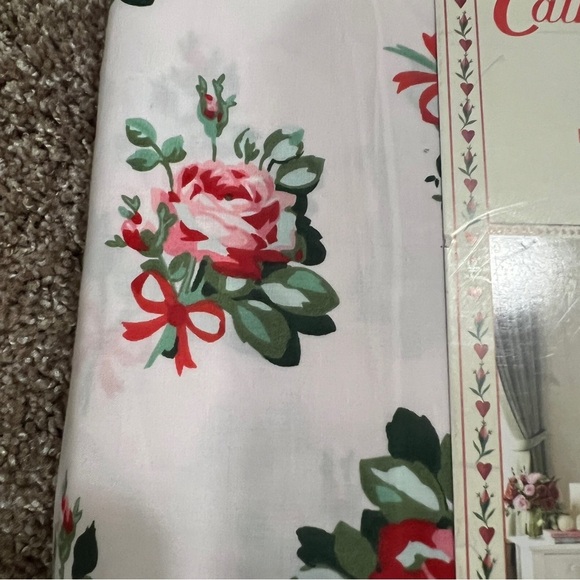 CATH KIDSTON Cotton Rose and Bow PINK Love 4pc Sheet Set Coquette FULL Soft - Picture 2 of 5